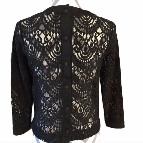 Banana Republic SMALL Black Lace Top - Picture 2 of 5
